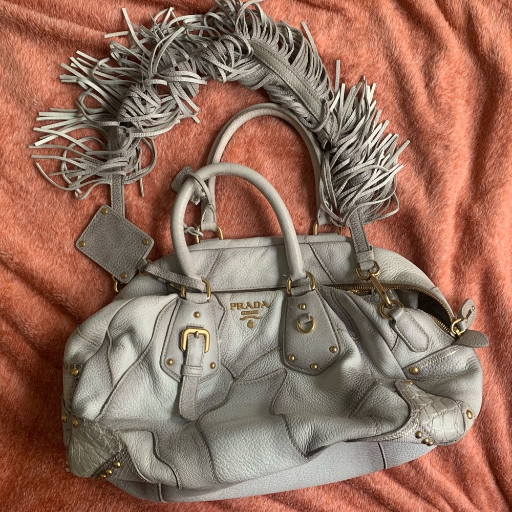 Prada hobo/crossbody/tote white authentic